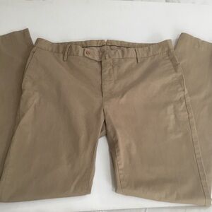 HACKETT LONDON 34 32.5” Sand Tan Slim Premium Bespoke Trousers Kensington Luxury